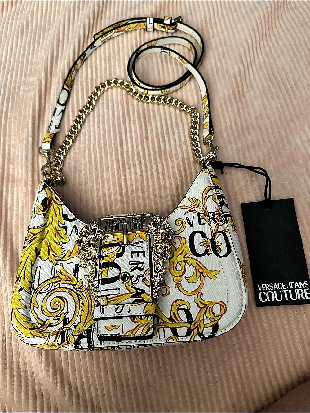 Versace Jeans Couture Shoulder Bags White Yellow Size One Size